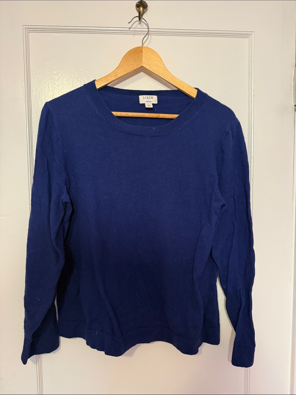 J. Crew 100% Cashmere Lightweight Women's Crewneck Sweater in Deep Blue